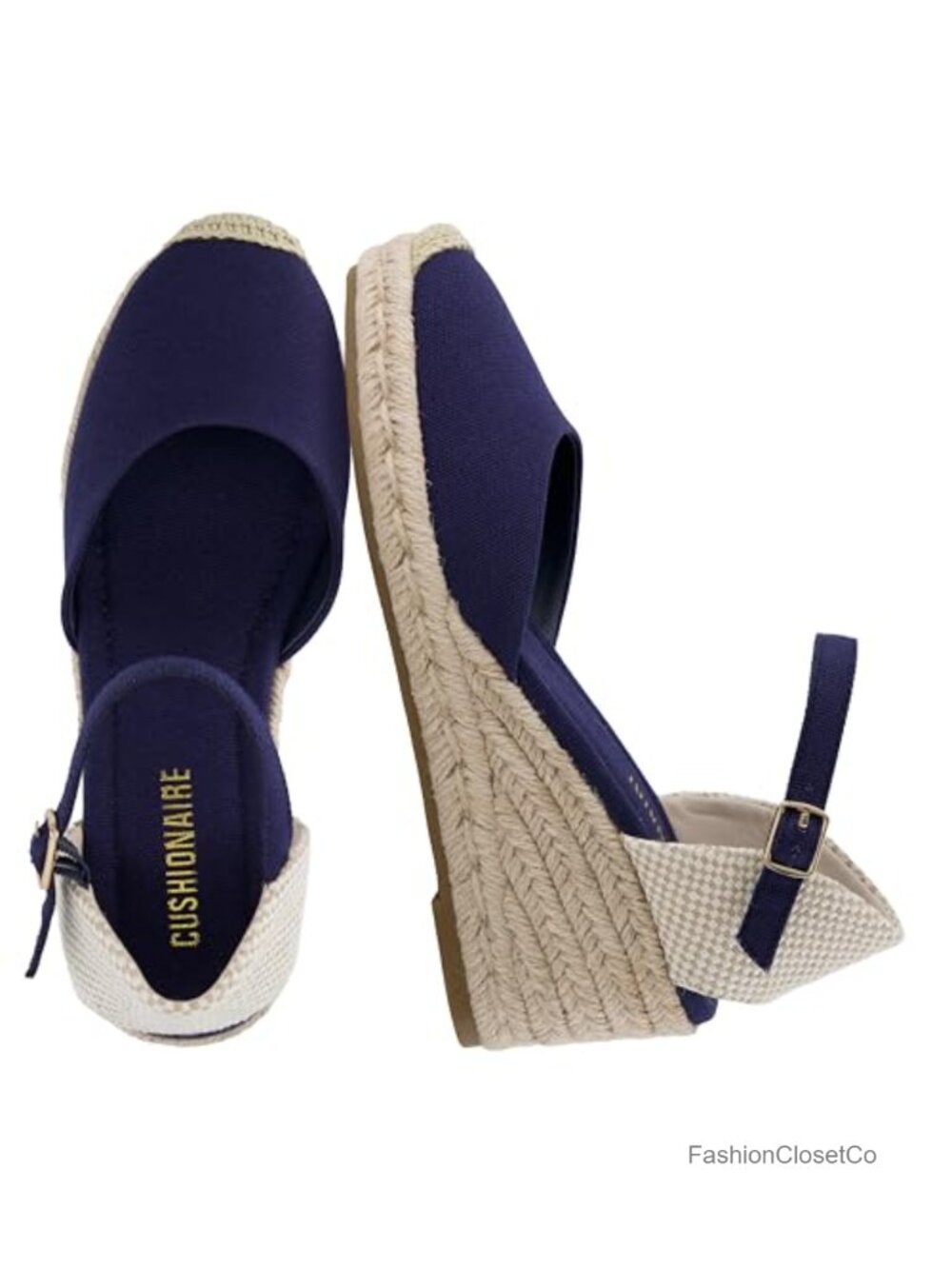 Closed Toe Platform Wedge Sandals with Adjustable Ankle Buckle